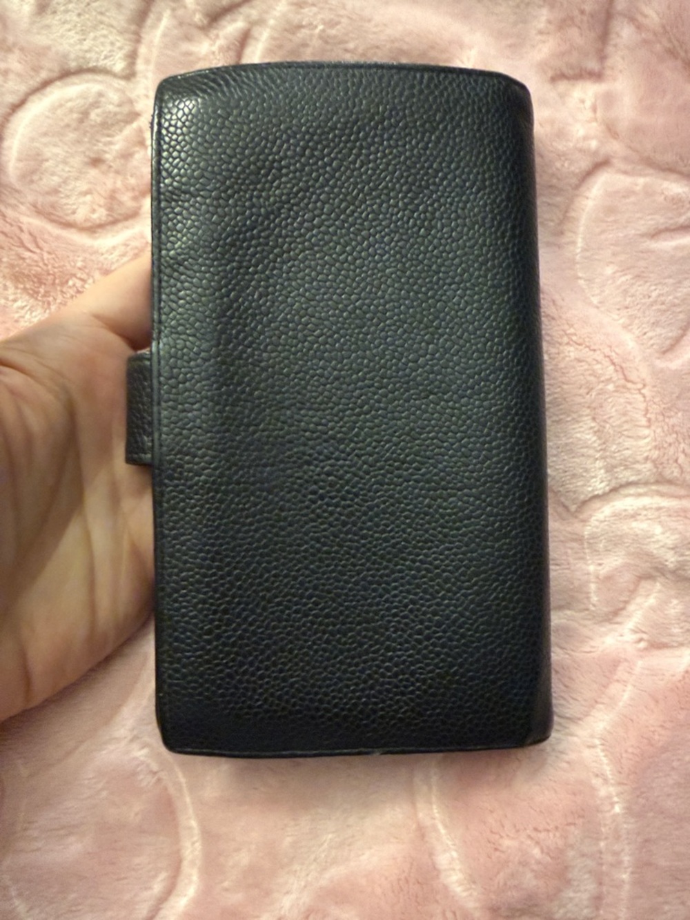 Authenticated CHANEL Black Caviar Leather Long Card Holder with Embossed CC - Picture 2 of 12